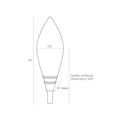 Tidal Wall Light - line drawing.