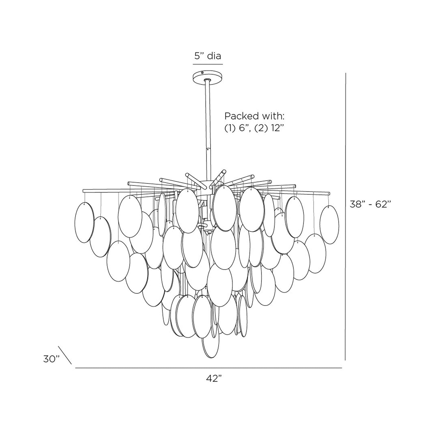 Tiffany Chandelier - line drawing.