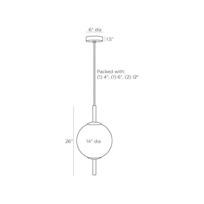 Tirso LED Pendant Light - line drawing.