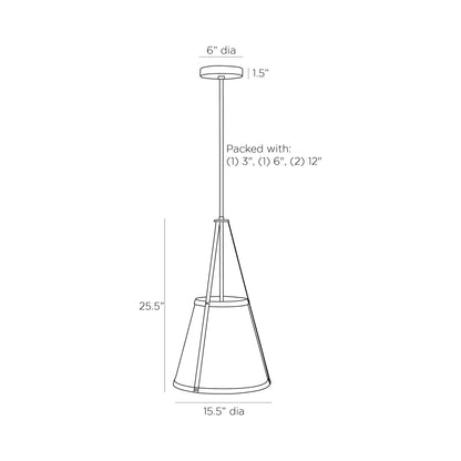 Tori Pendant Light - line drawing.