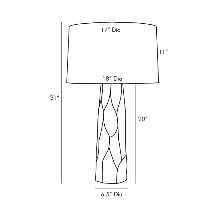 Townsen Table Lamp - line drawing.