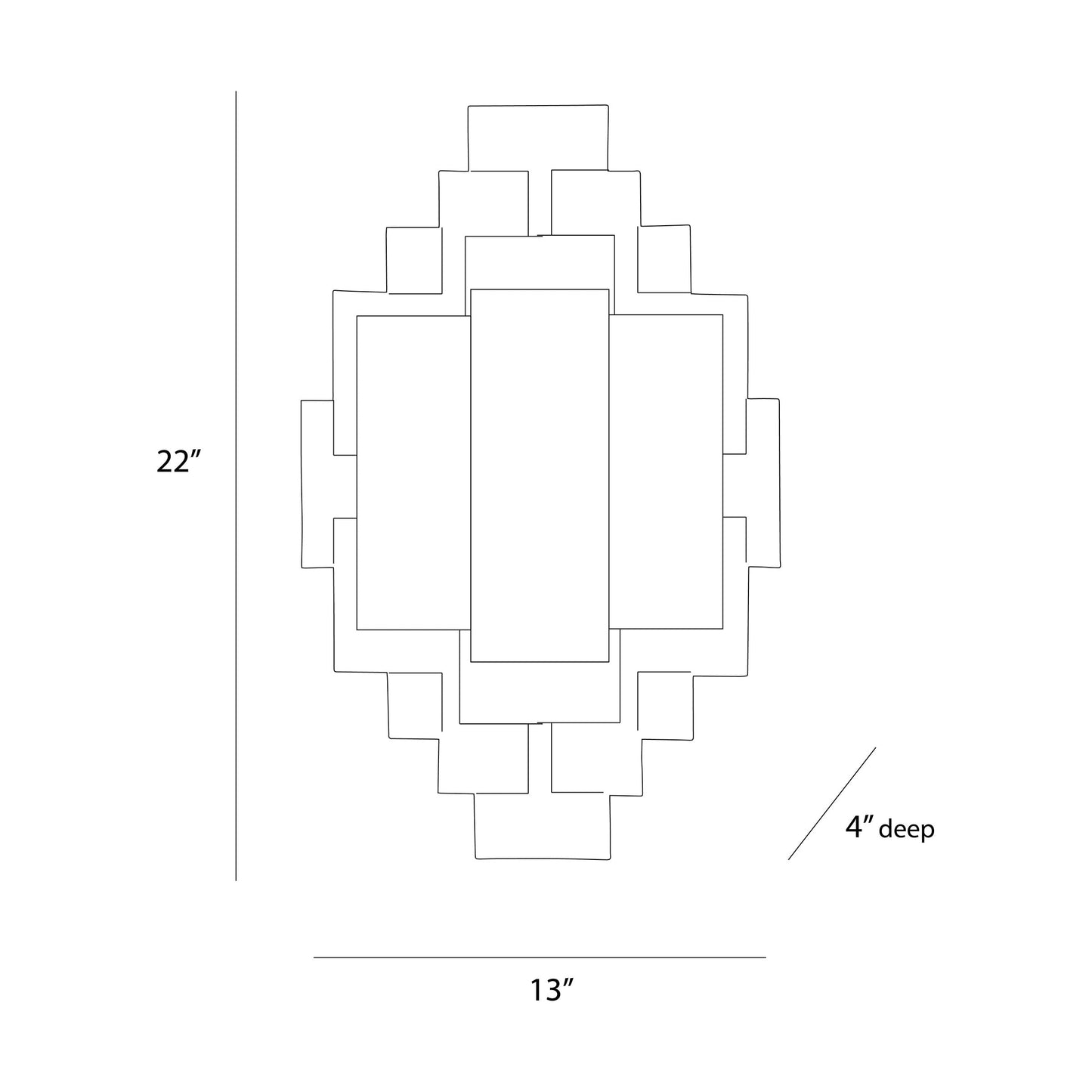 Trinidad Wall Light - line drawing.