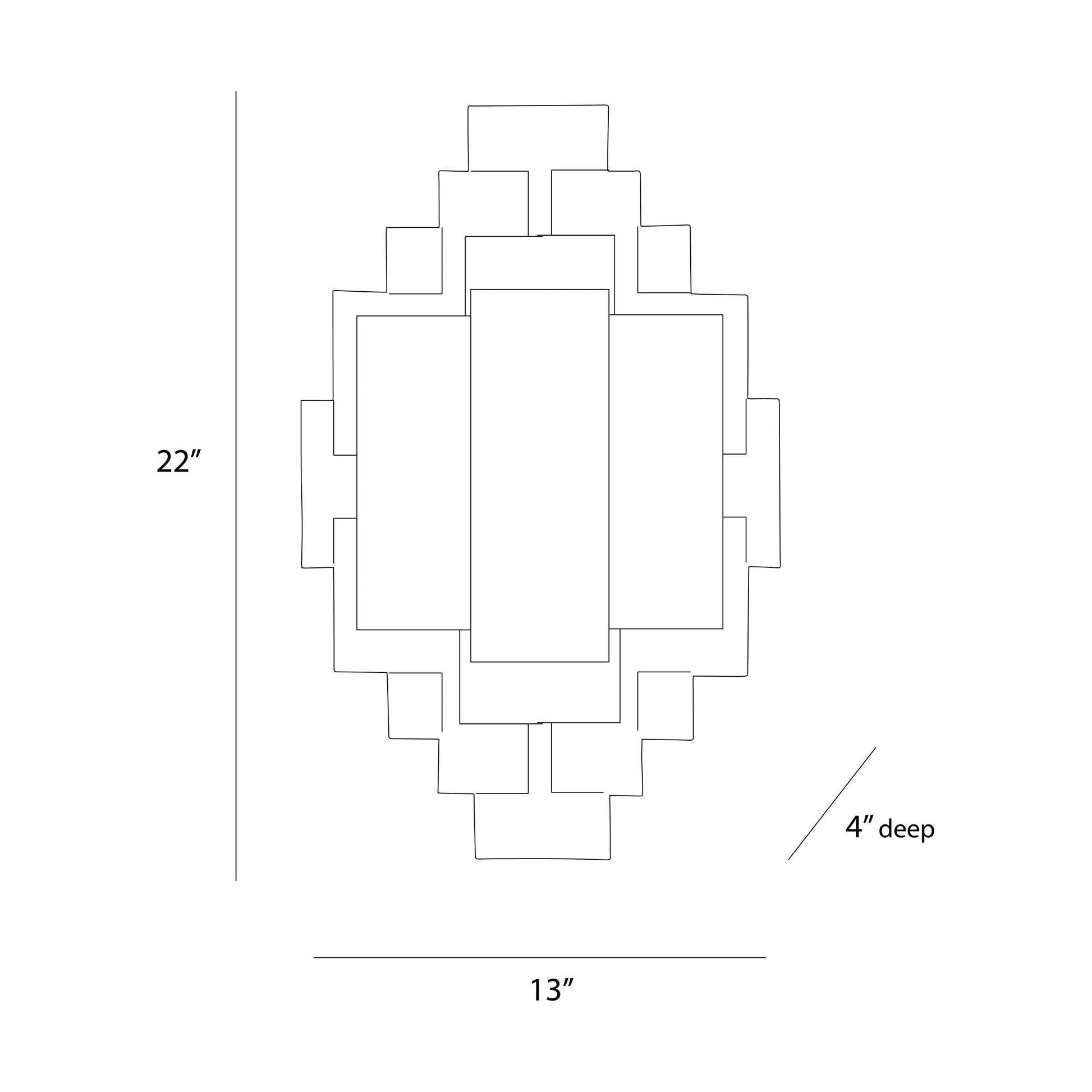 Trinidad Wall Light - line drawing.