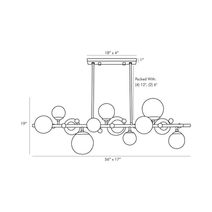 Troon Chandelier - line drawing.
