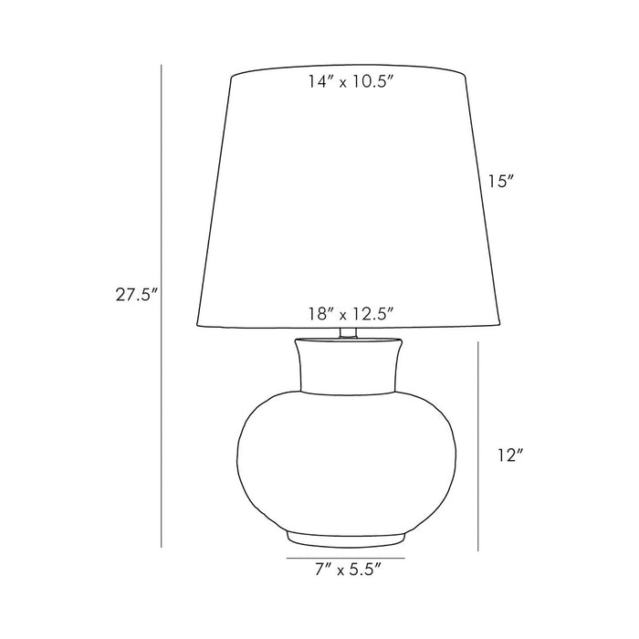 Troy Table Lamp - line drawing.