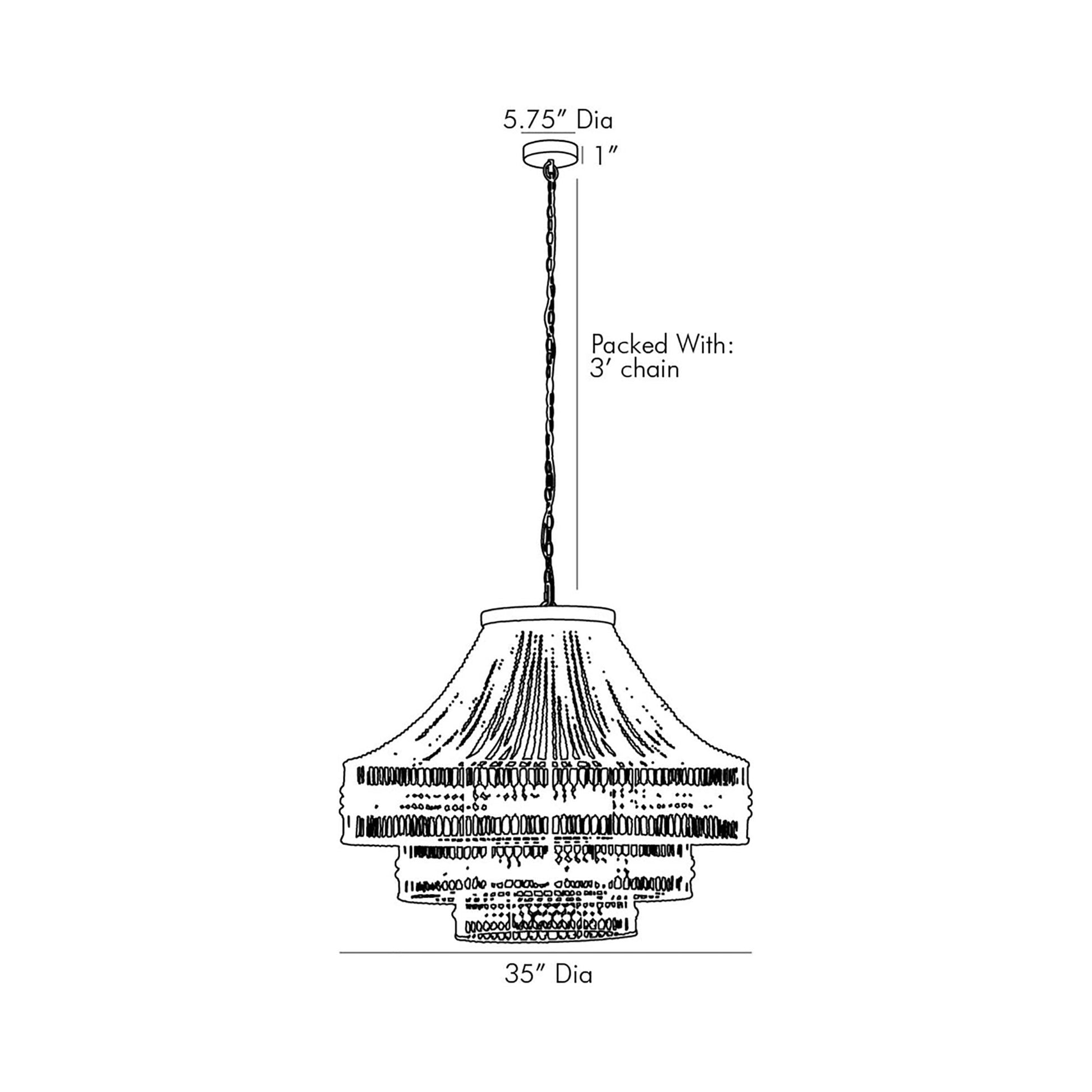 Tulane Chandelier - line drawing.