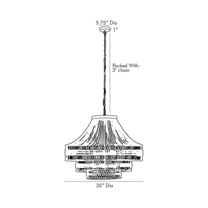 Tulane Chandelier - line drawing.