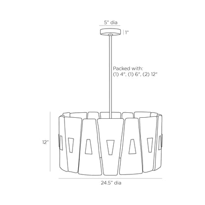 Tuscany Chandelier - line drawing.