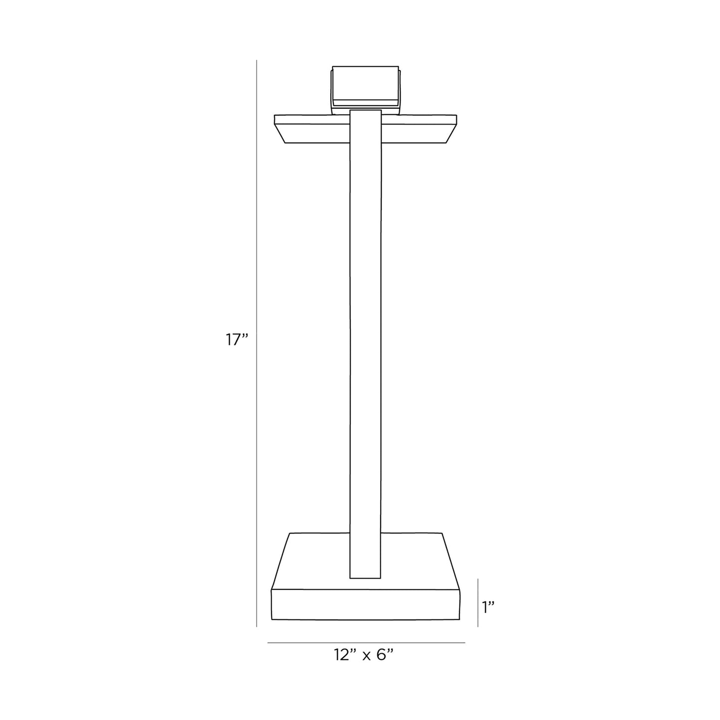 Twain Table Lamp - line drawing.