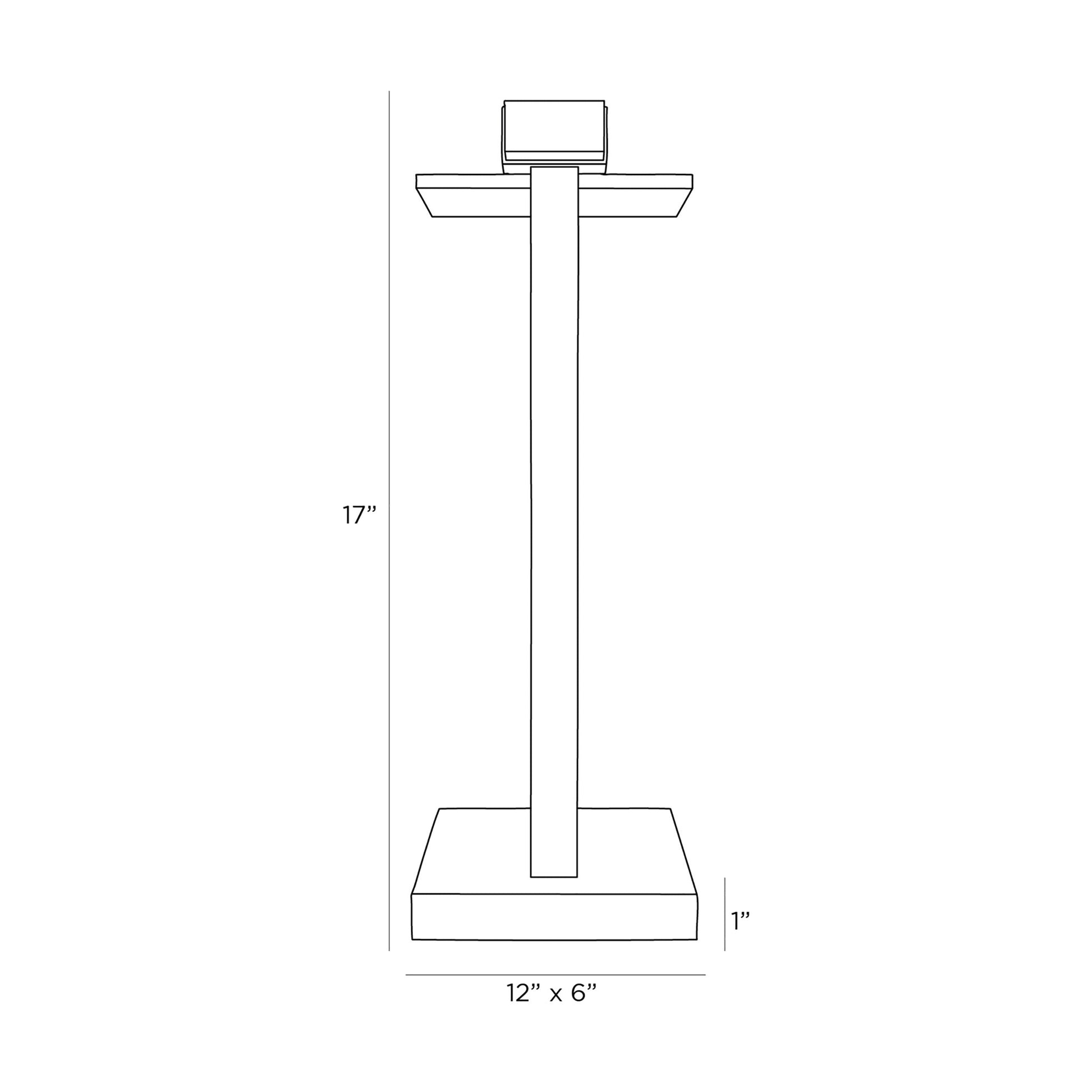 Twain Table Lamp - line drawing.