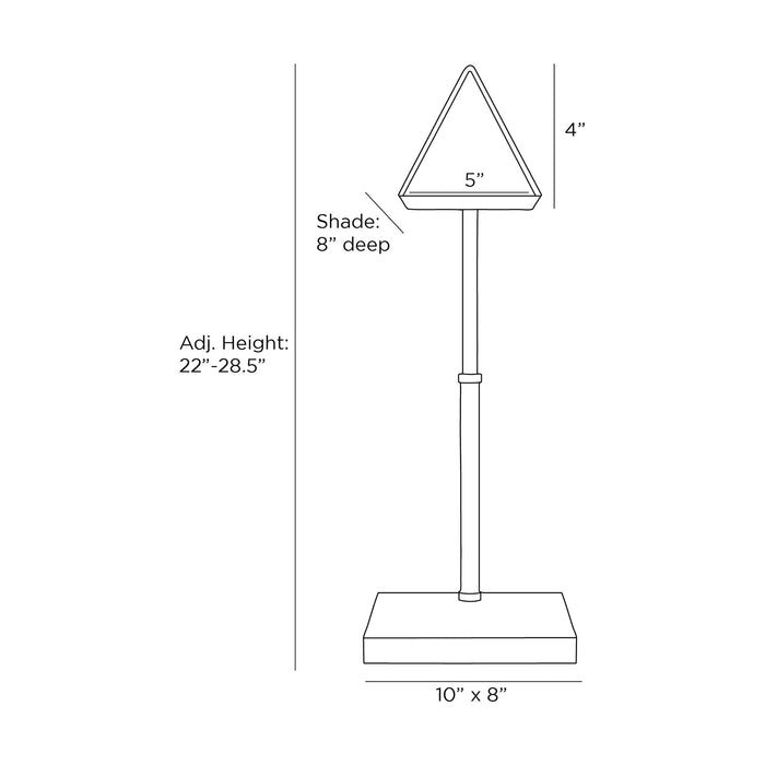 Tyson Table Lamp - line drawing.