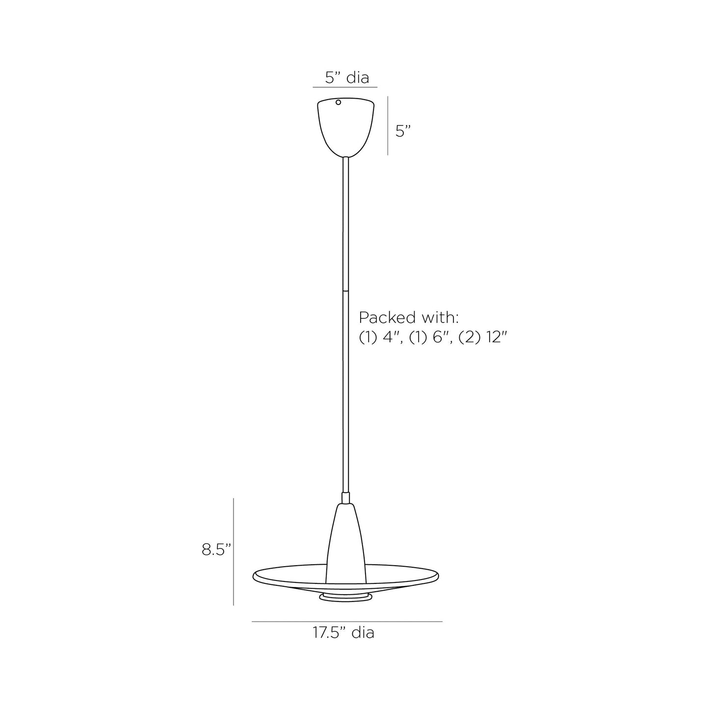 Vasili LED Flush Mount Ceiling Light - line drawing.