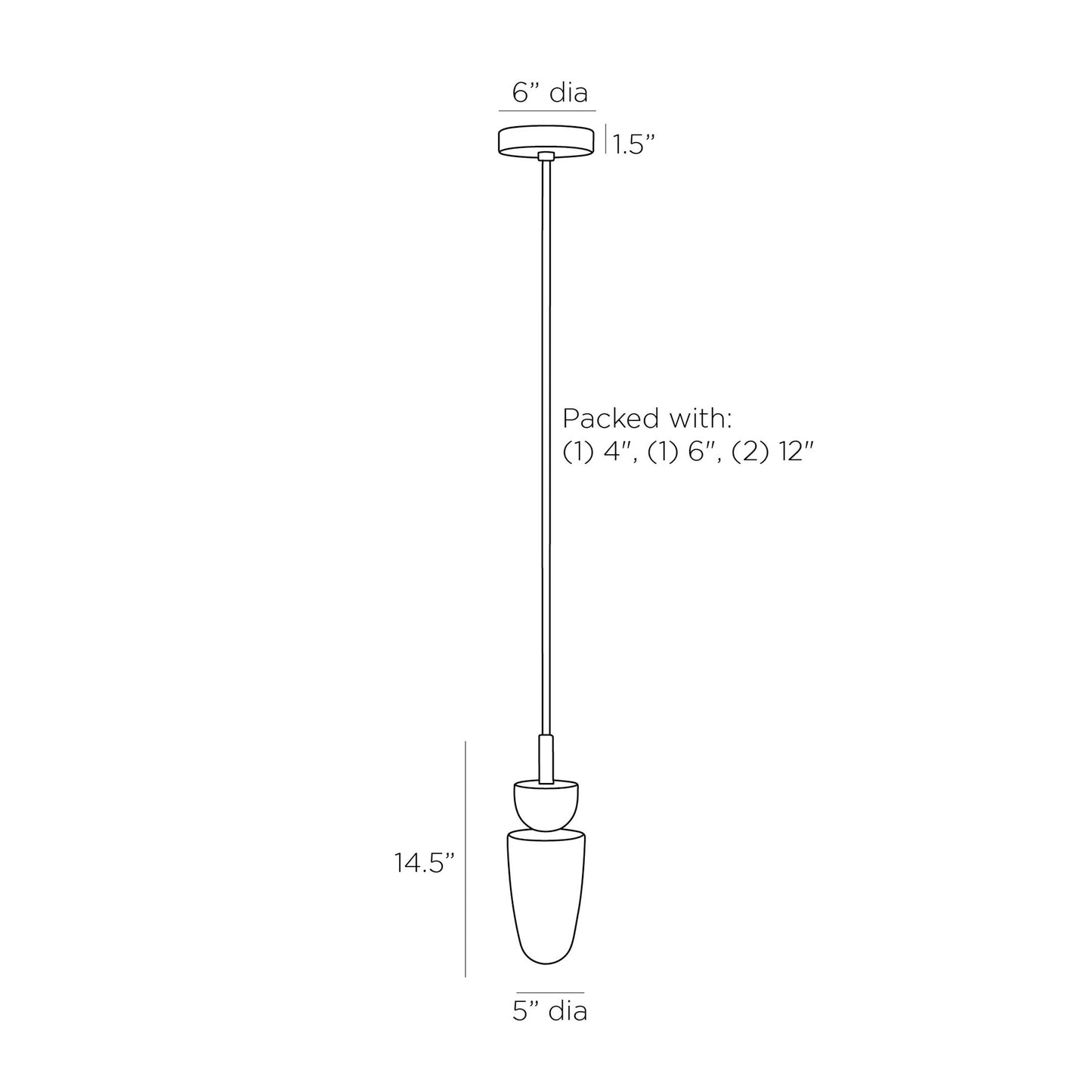 Vilko LED Pendant Light - line drawing.