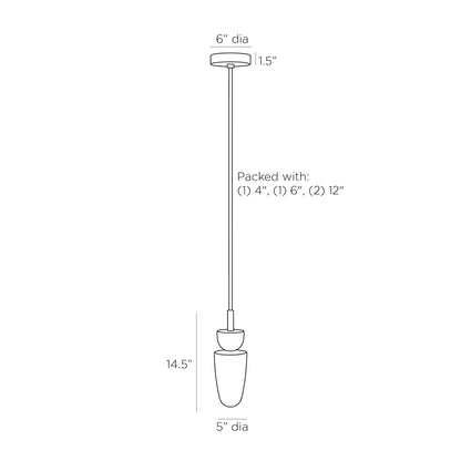 Vilko LED Pendant Light - line drawing.