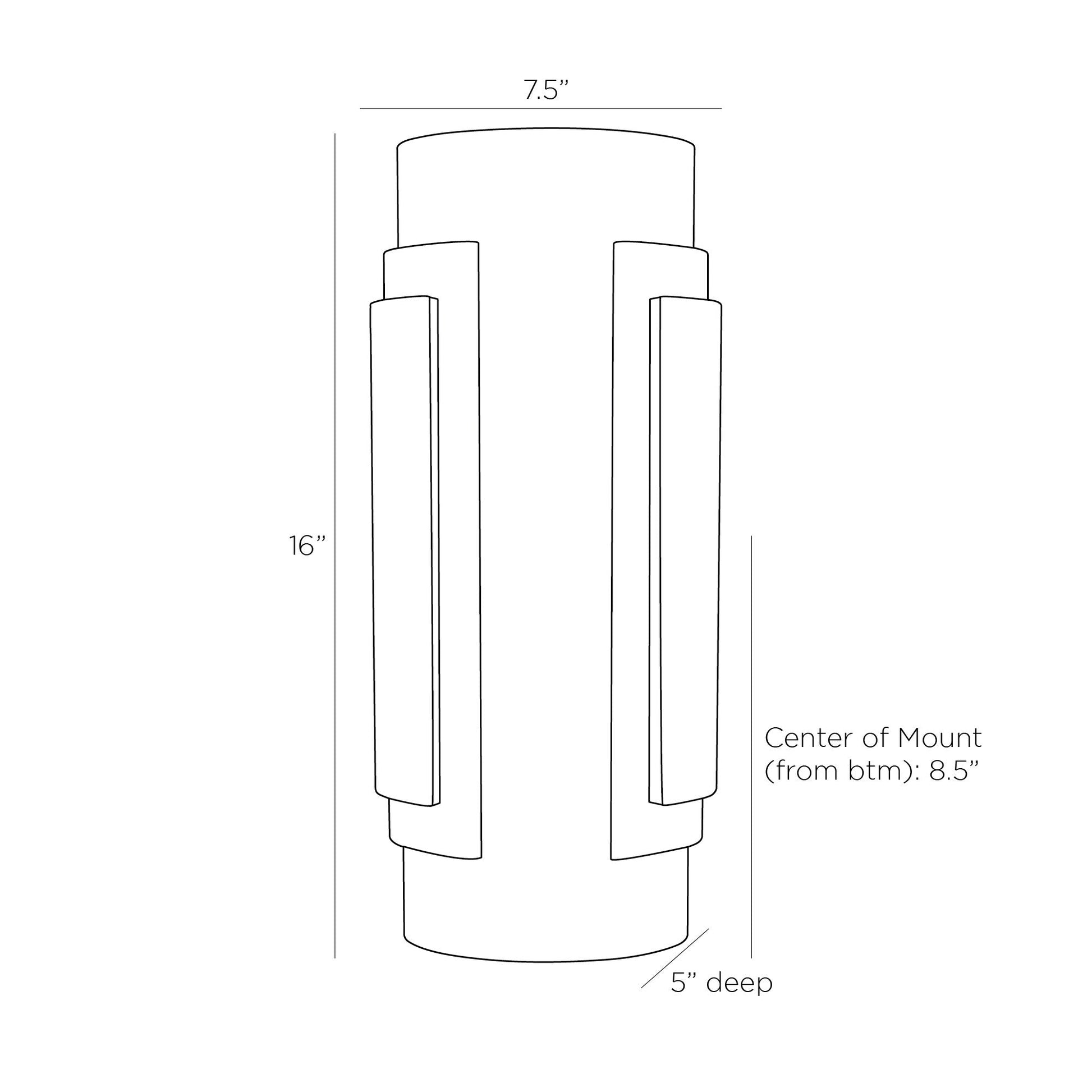 Vivian Wall Light - line drawing.