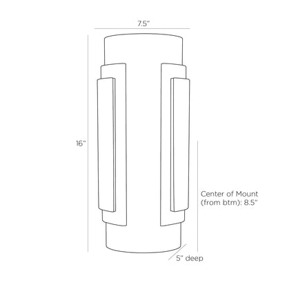 Vivian Wall Light - line drawing.