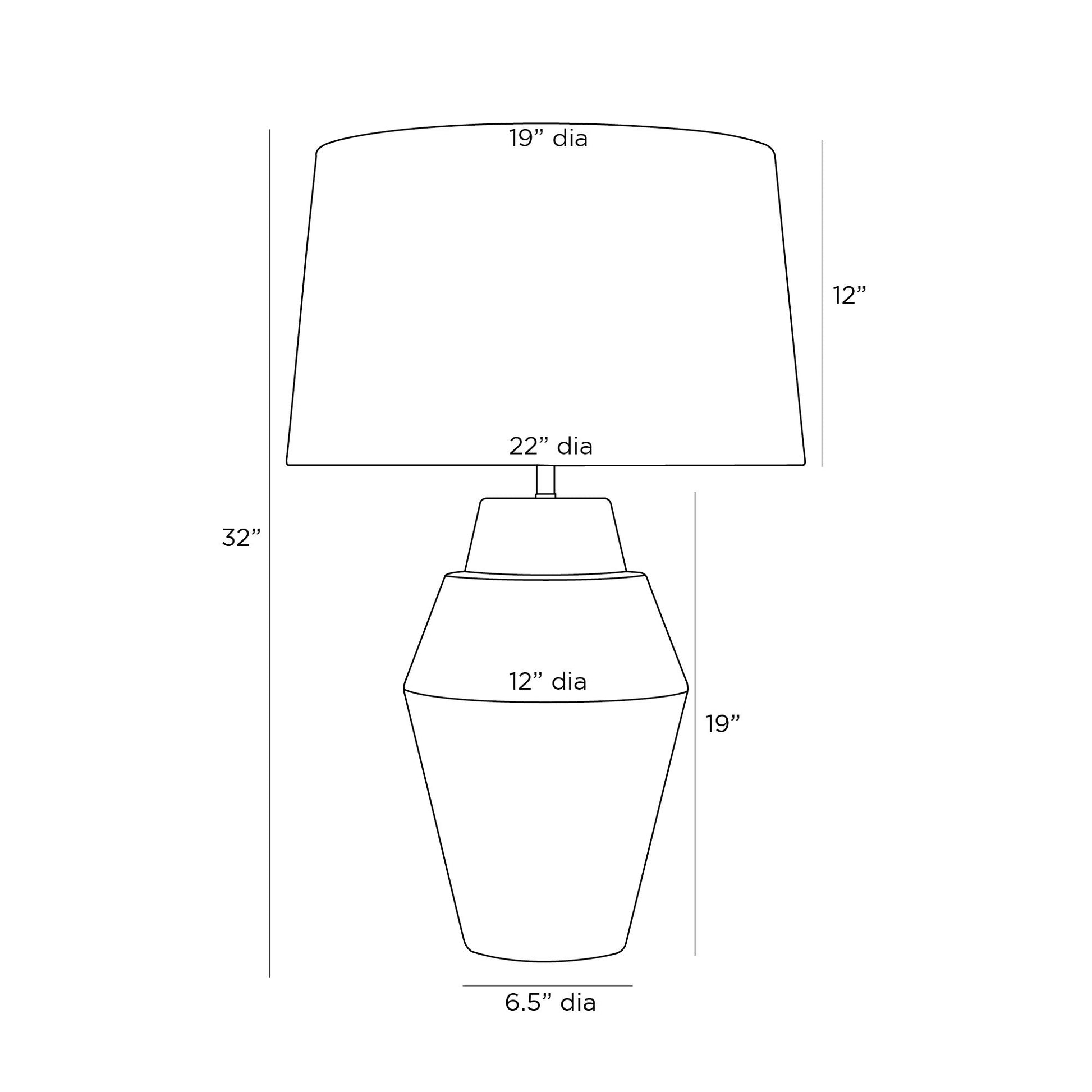 Wanda Table Lamp - line drawing.