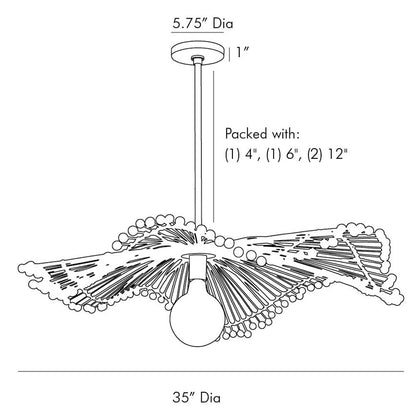 Waverly Pendant Light - line drawing.
