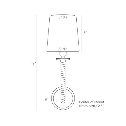 Wayman Wall Light - line drawing.