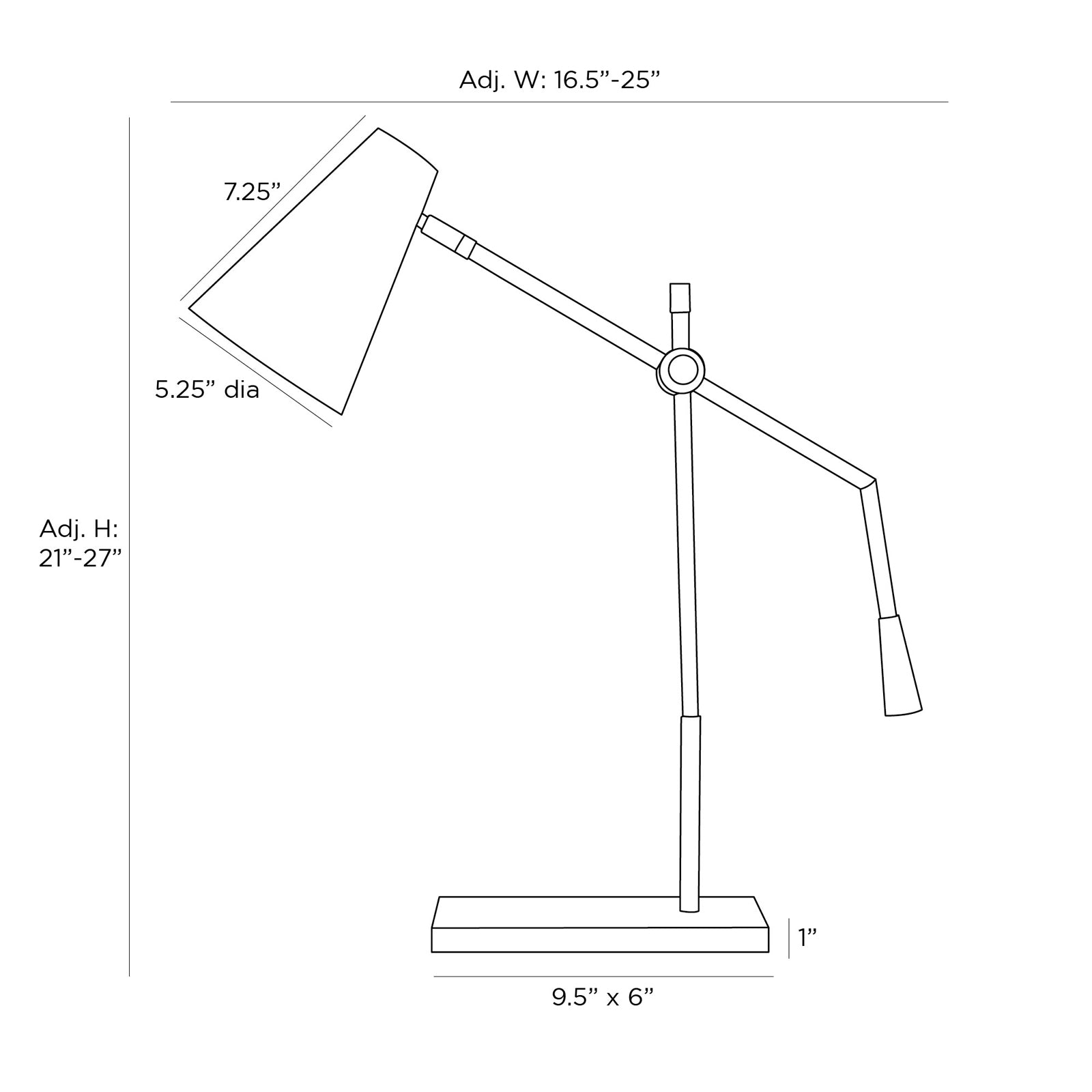 Wayne Table Lamp - line drawing.