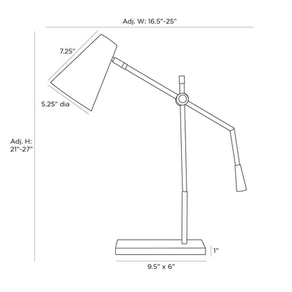 Wayne Table Lamp - line drawing.