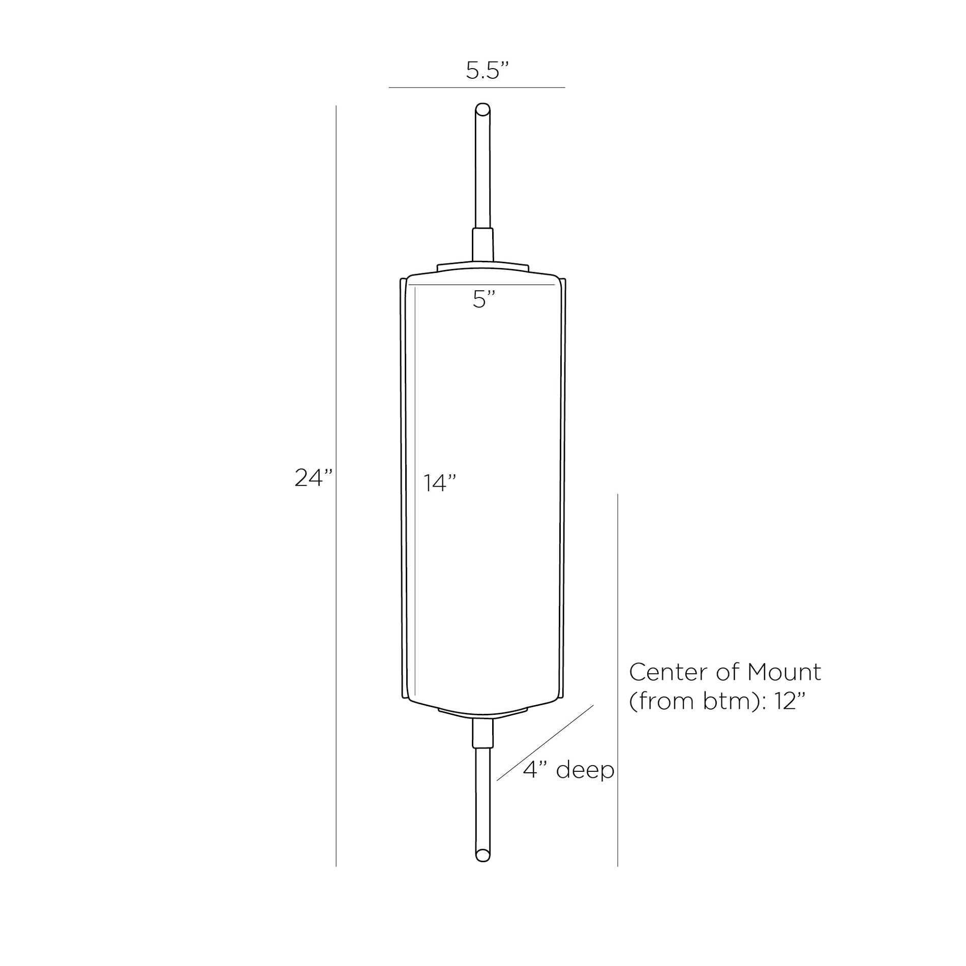 Weston Wall Light - line drawing.