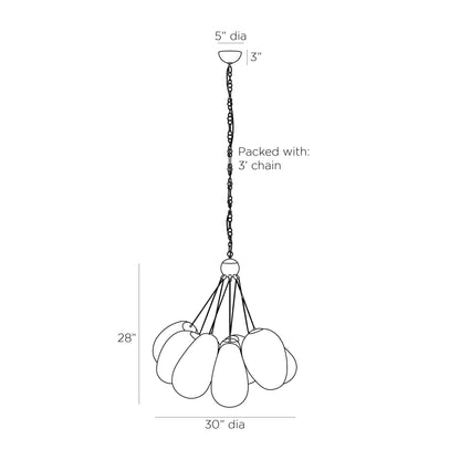 Wilkes Chandelier - line drawing.