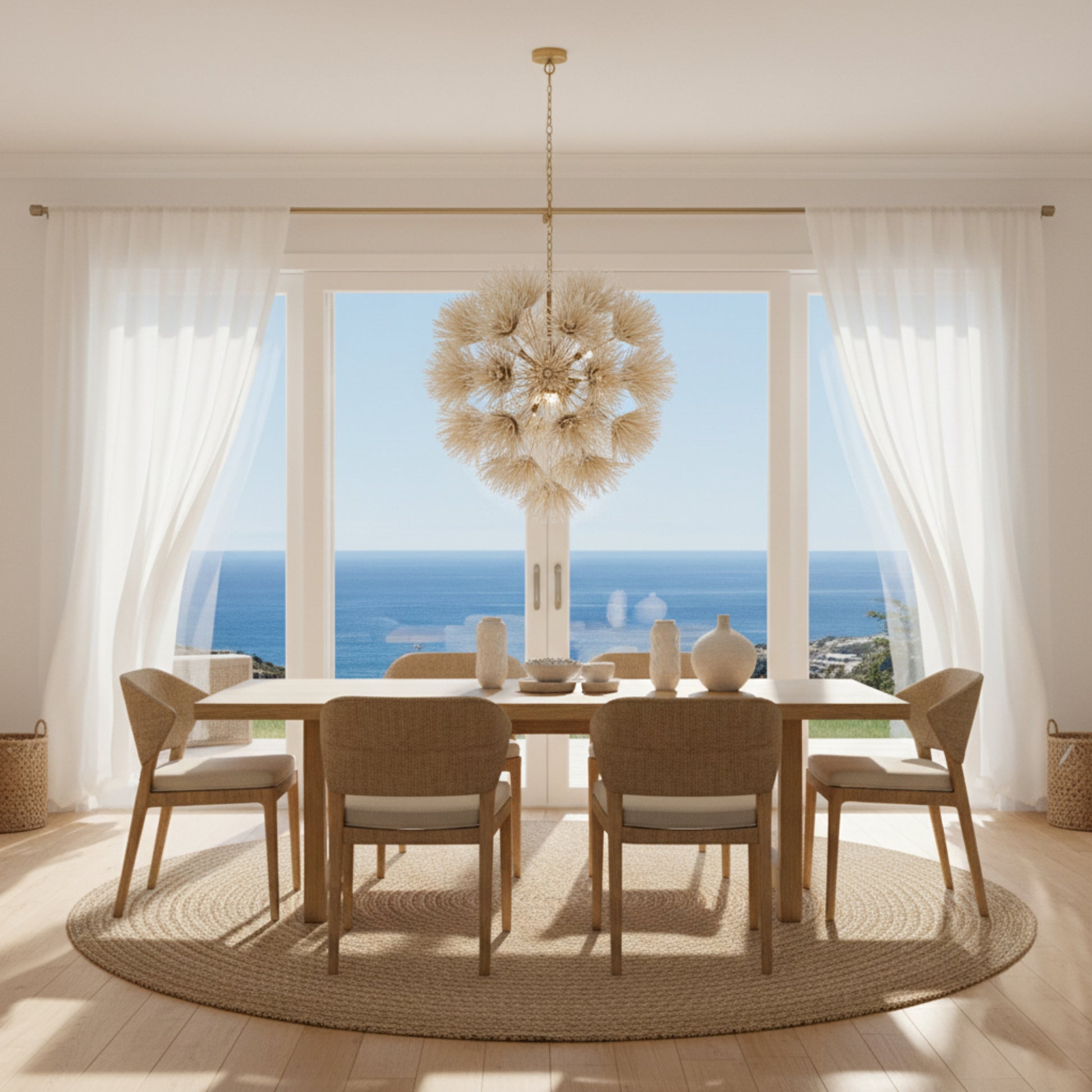 Decorative chandelier with a floral design on a white background.