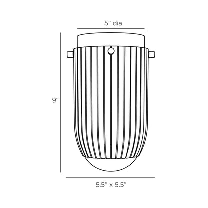 York Flush Mount Ceiling Light - line drawing.