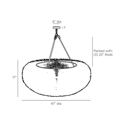 Zaria Chandelier - line drawing.