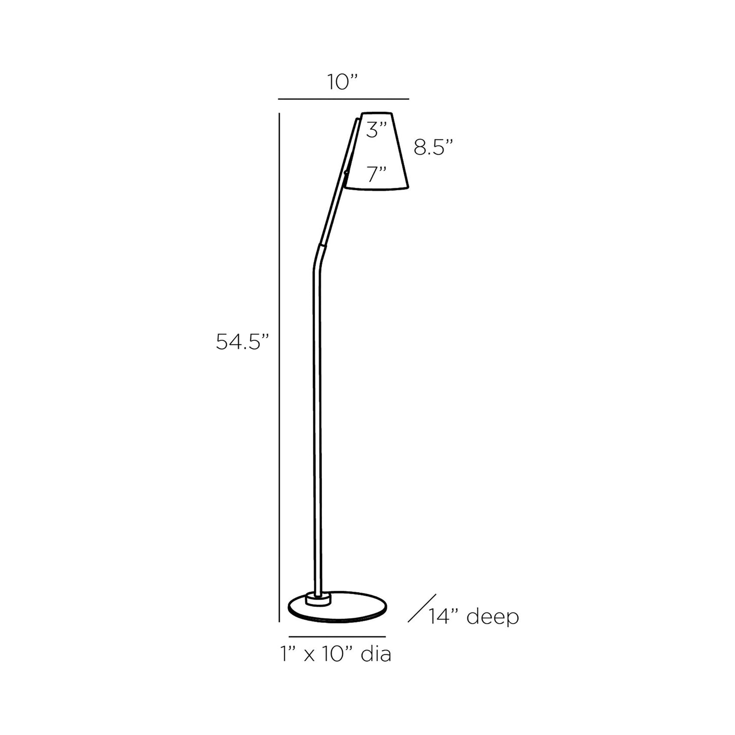 Zealand Floor Lamp - line drawing.