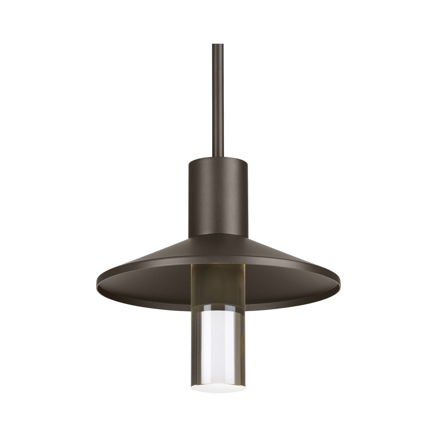 Ash Outdoor LED Pendant Light with Clear Cylinder.