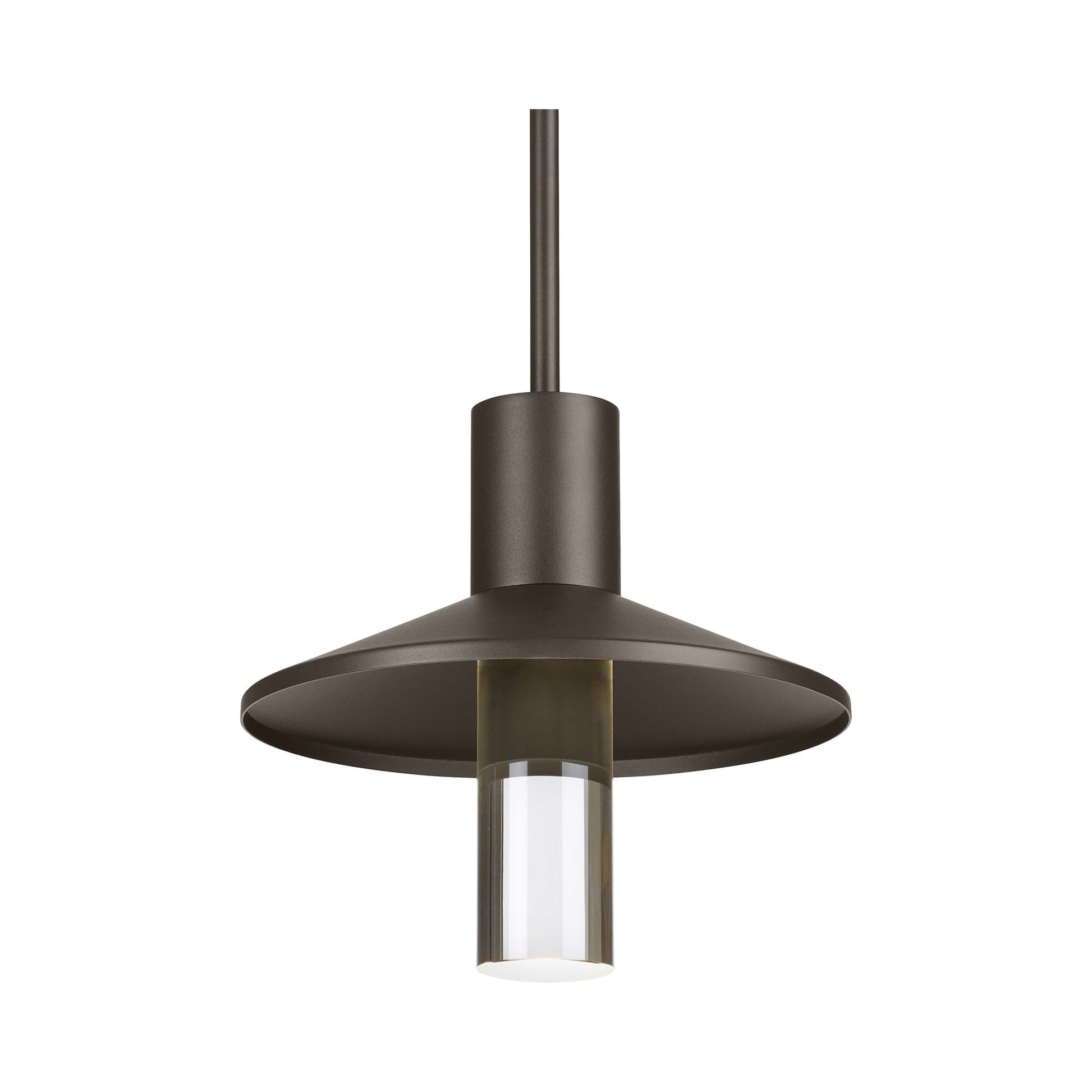 Ash Outdoor LED Pendant Light with Clear Cylinder.
