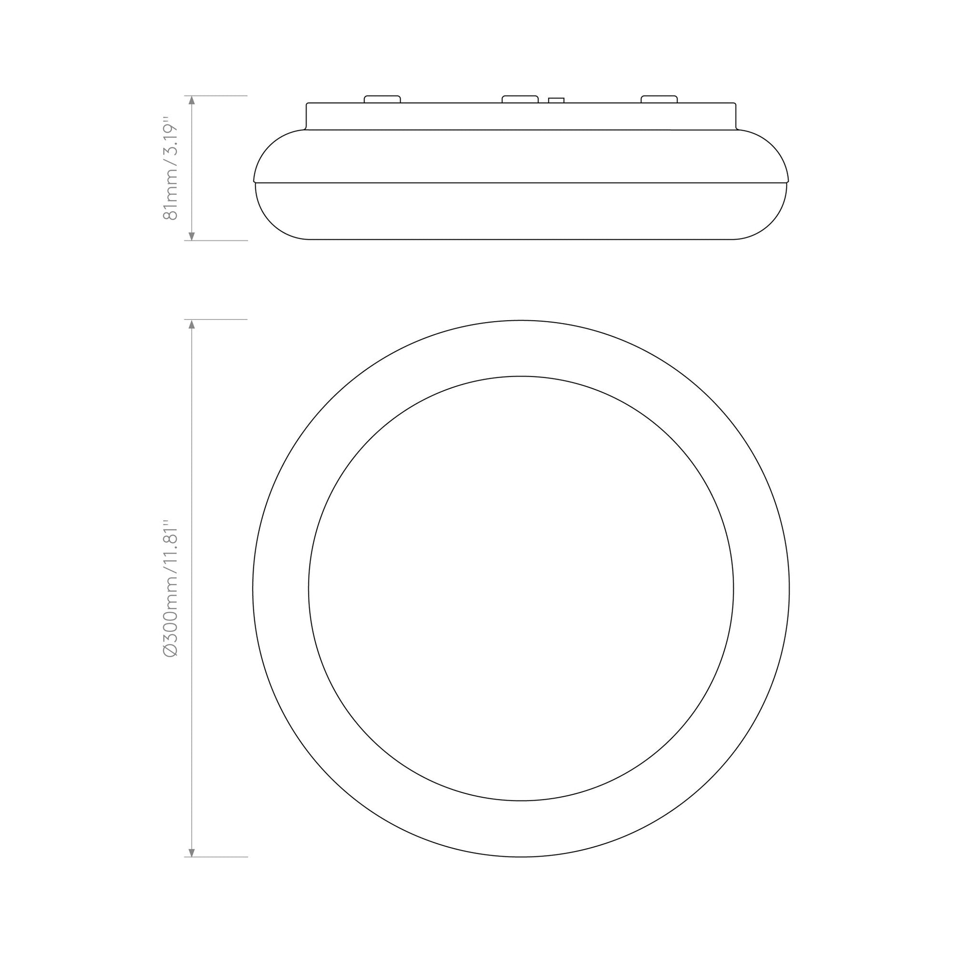 Altea Flush Mount Ceiling Light - line drawing.