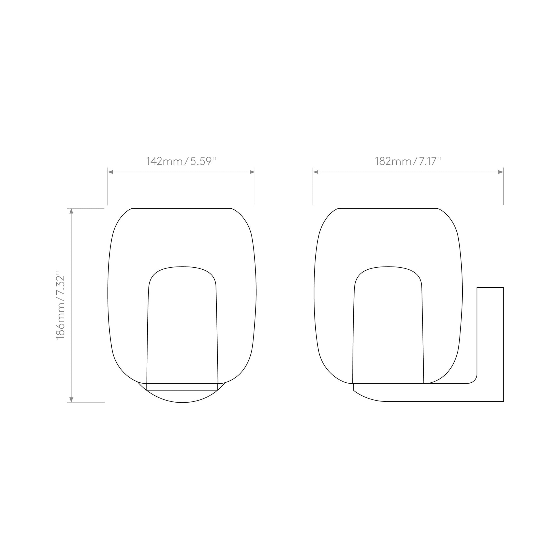 Aquina Bath Wall Light - line drawing.