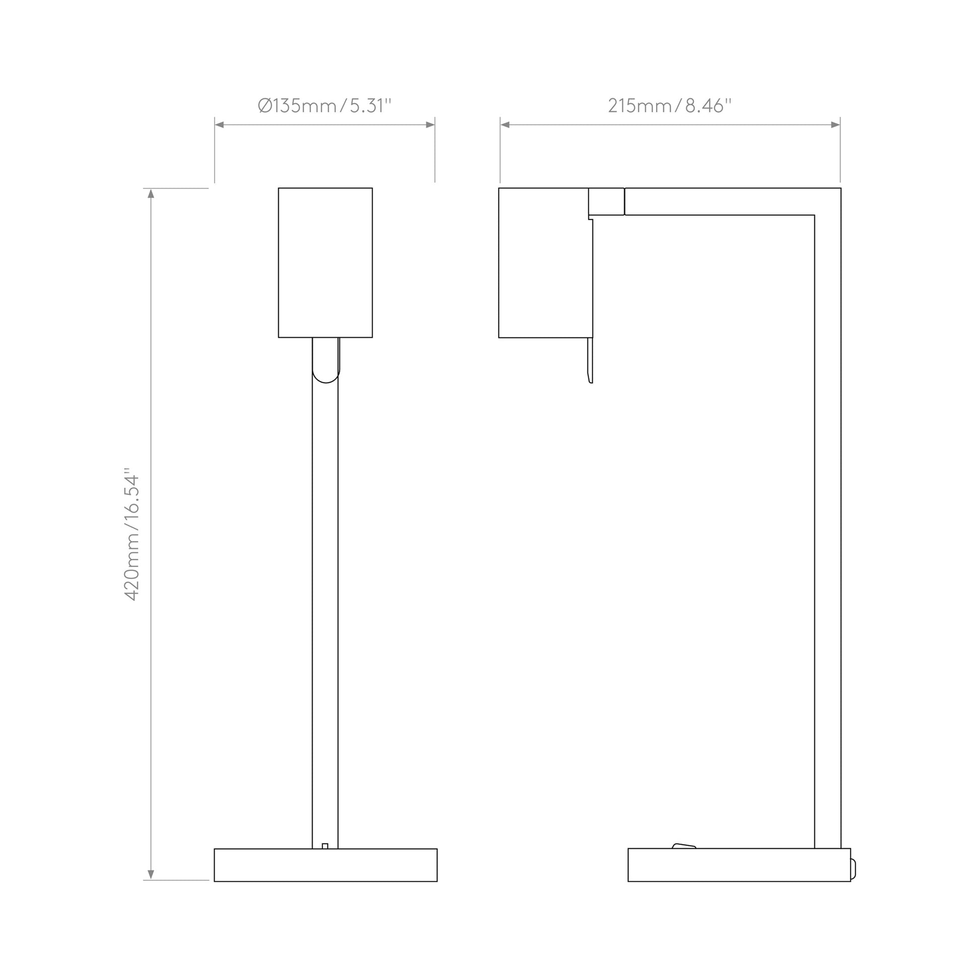 Ascoli Desk Lamp - line drawing.