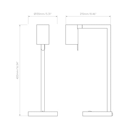 Ascoli Desk Lamp - line drawing.
