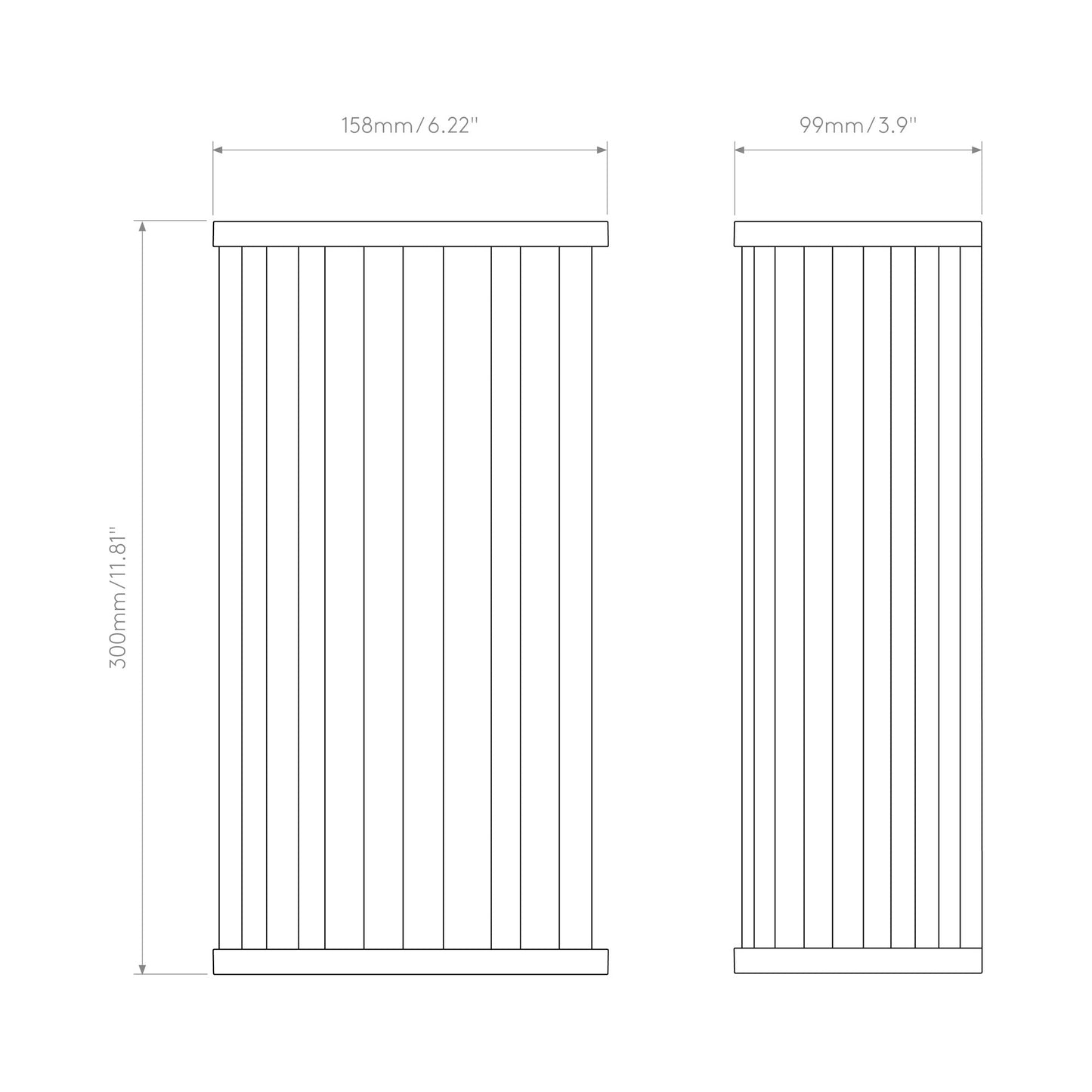 Avignon Square Wall Light - line drawing.