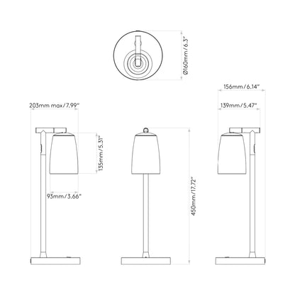 Carlton Table Lamp - line drawing.