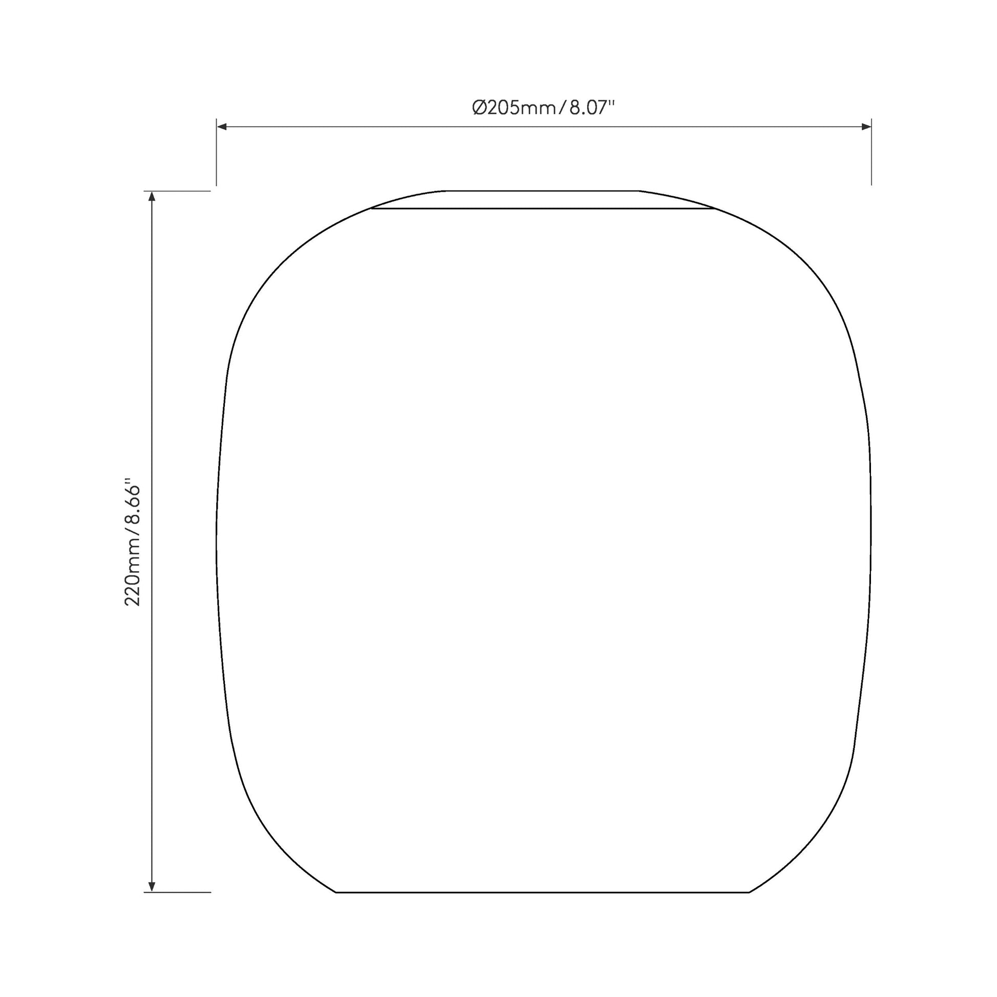 Curve Glass Shade - line drawing.