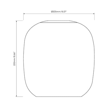 Curve Glass Shade - line drawing.