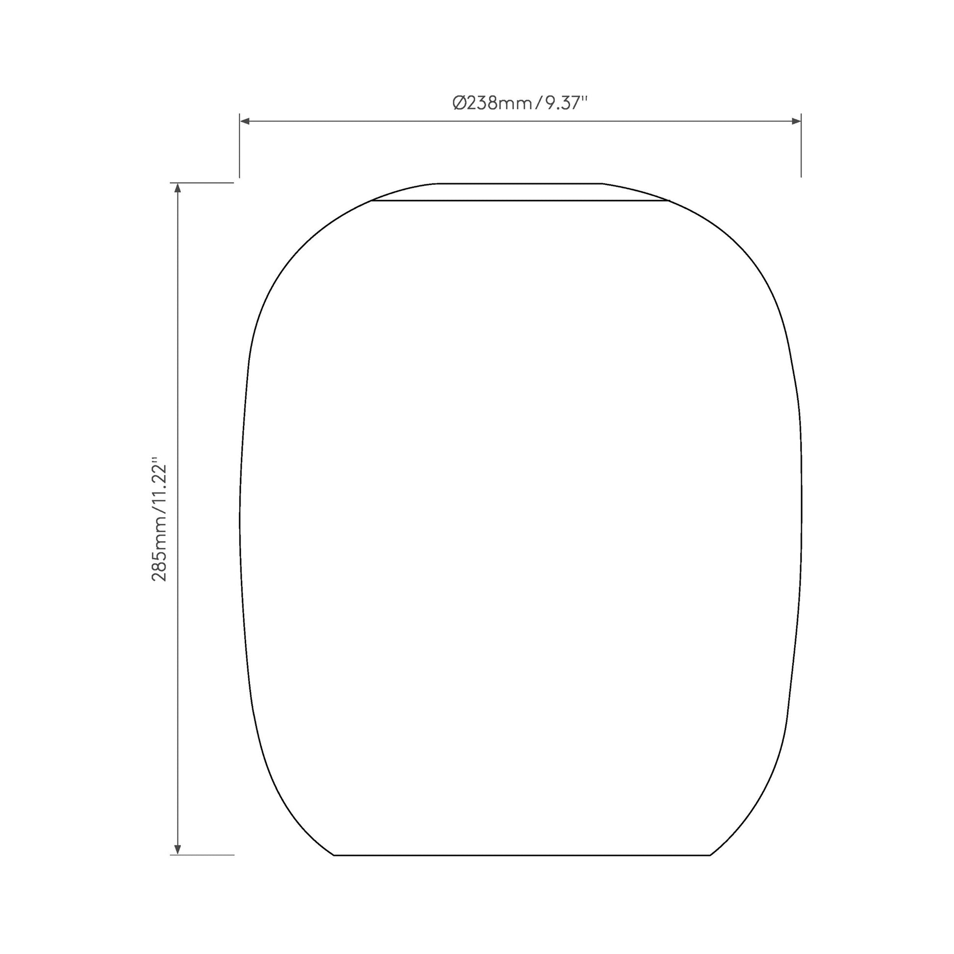 Curve Glass Shade - line drawing.