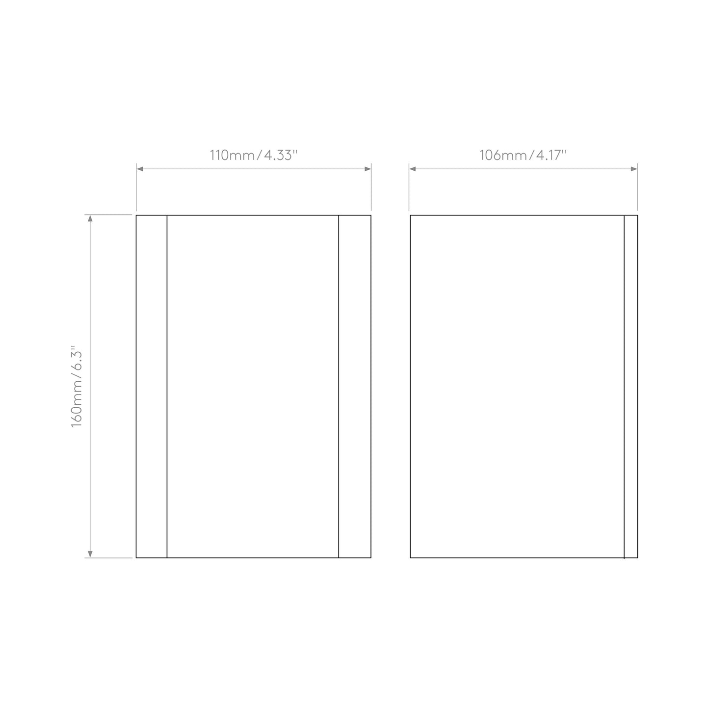 Dunbar Outdoor LED Wall Light - line drawing.