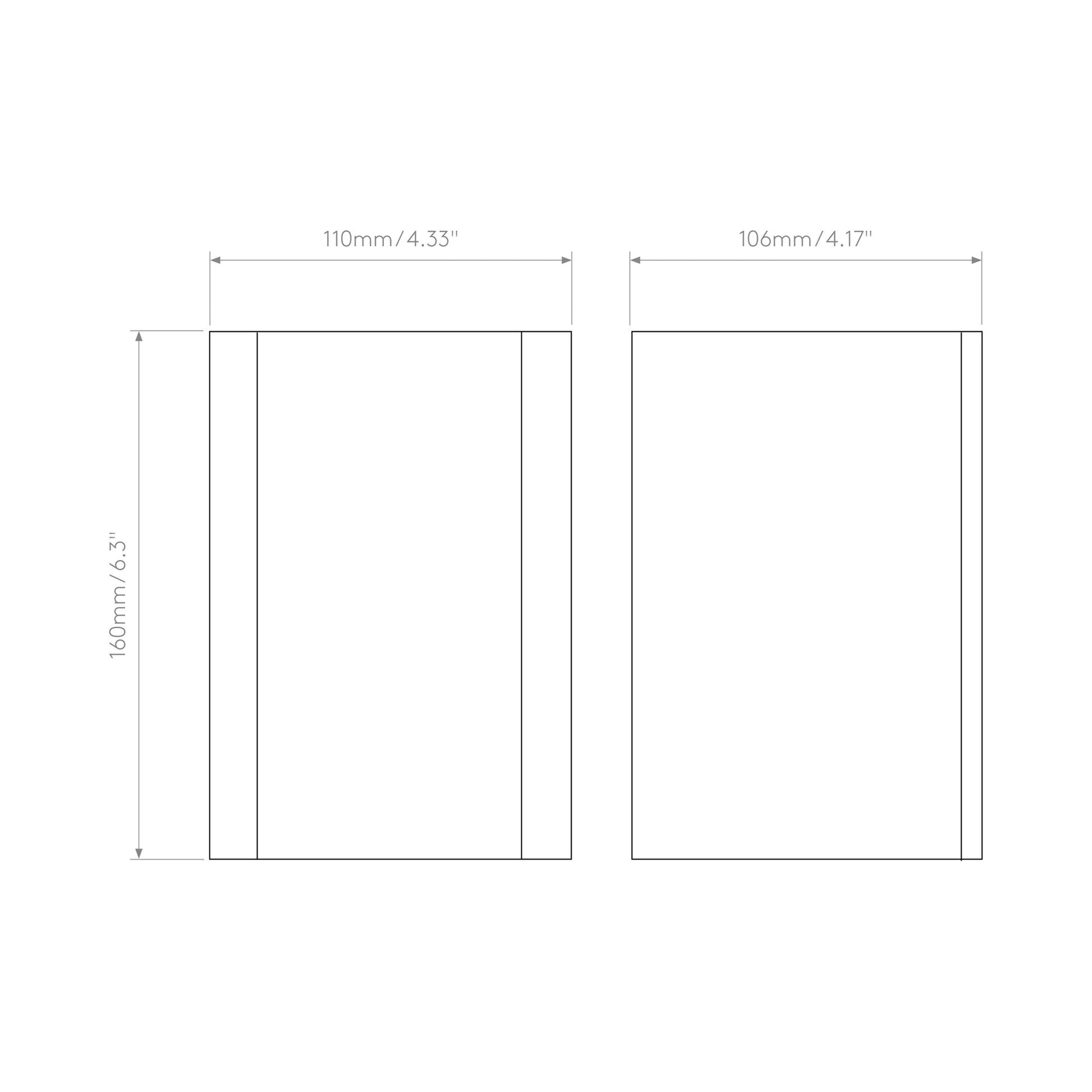 Dunbar Outdoor LED Wall Light - line drawing.