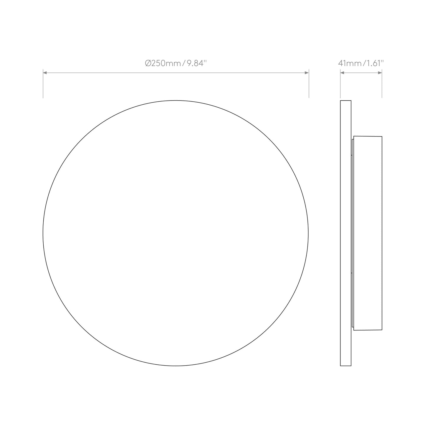 Eclipse LED Wall Light - line drawing.