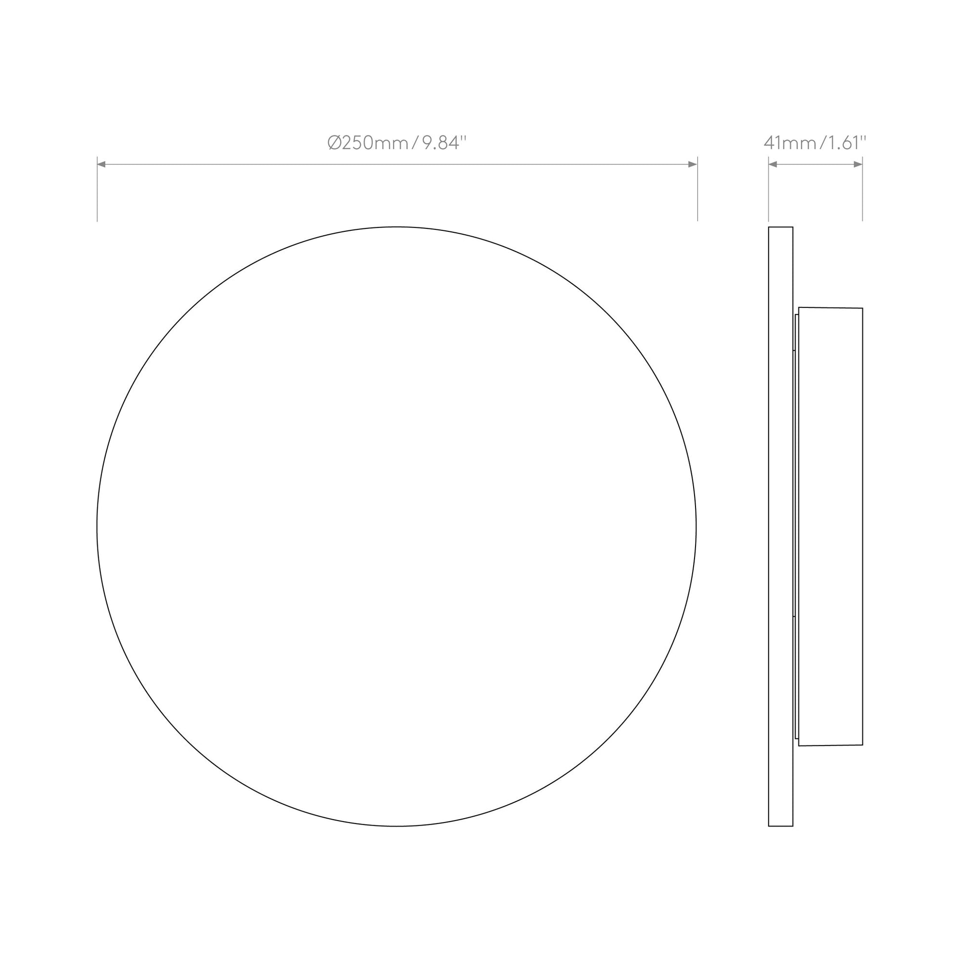 Eclipse LED Wall Light - line drawing.