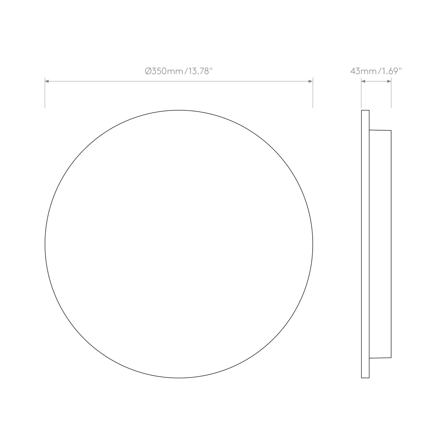 Eclipse LED Wall Light - line drawing.