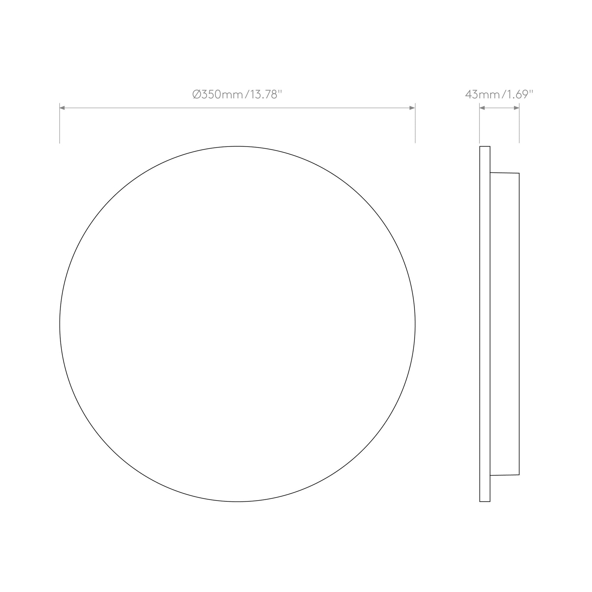 Eclipse LED Wall Light - line drawing.