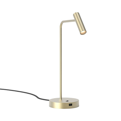 Enna LED Desk Lamp in Matt Gold (With USB).