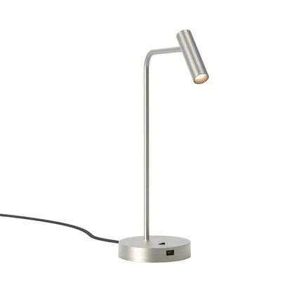 Enna LED Desk Lamp in Matt Nickel (With USB).